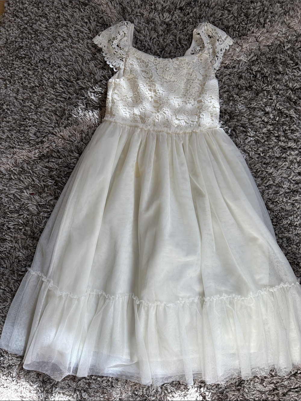 H&M Cream Lace Bodice Tulle Skirt Dress